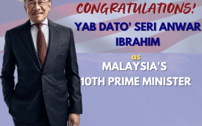 Congratulations to YAB Dato’ Seri Anwar Ibrahim for securing a vote of confidence as Malaysia’s 10th Prime Minister in the Dewan Rakyat, Malaysia’s Lower House of parliament